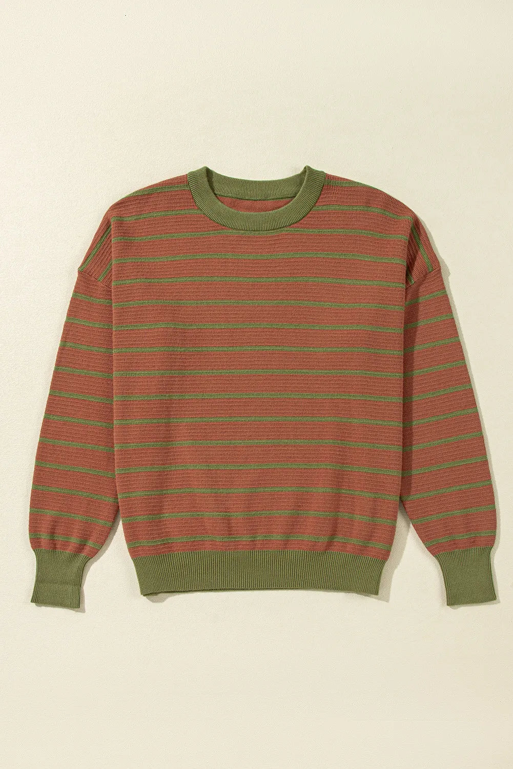 Striped Round Neck Long Sleeve Sweater