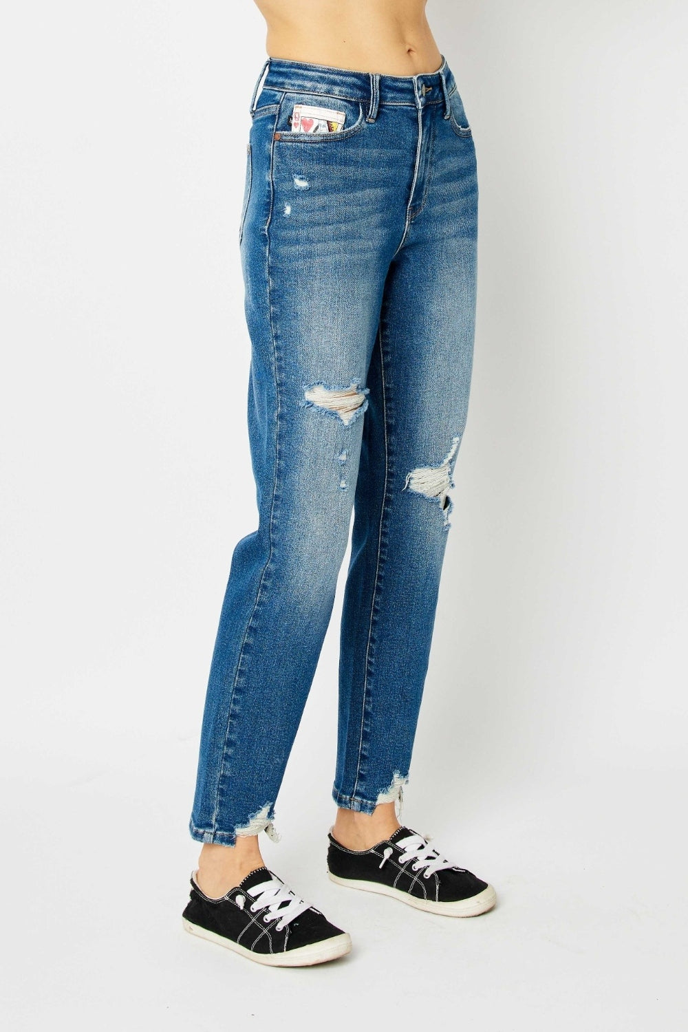 Queen Of Hearts Coin Pocket BF Jeans