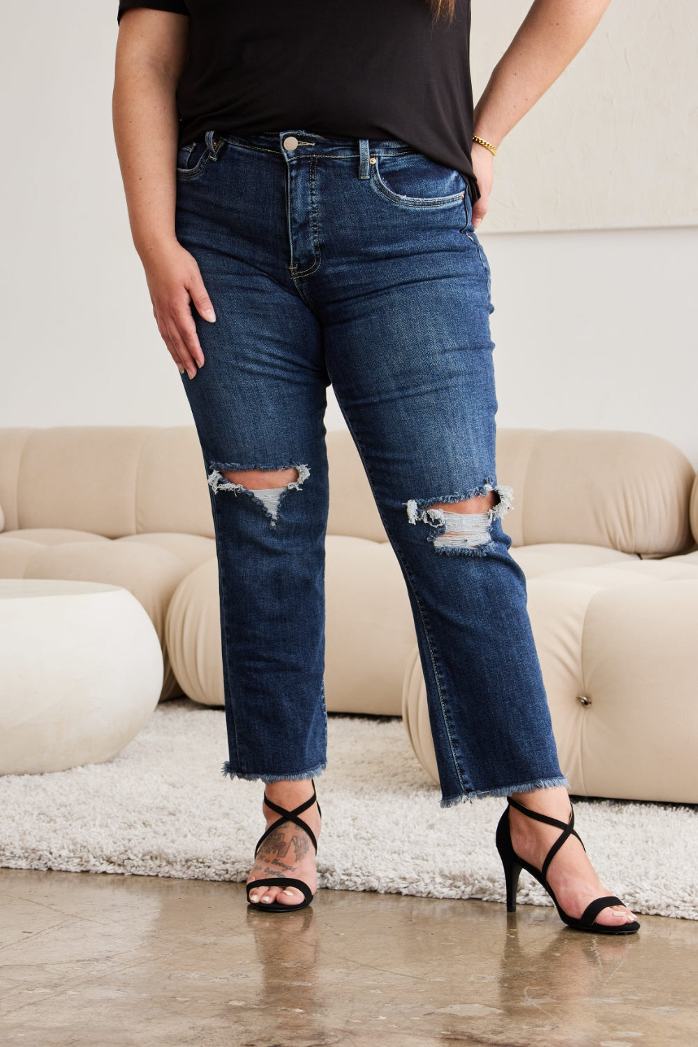 Dylan Tummy Control Distressed Jeans