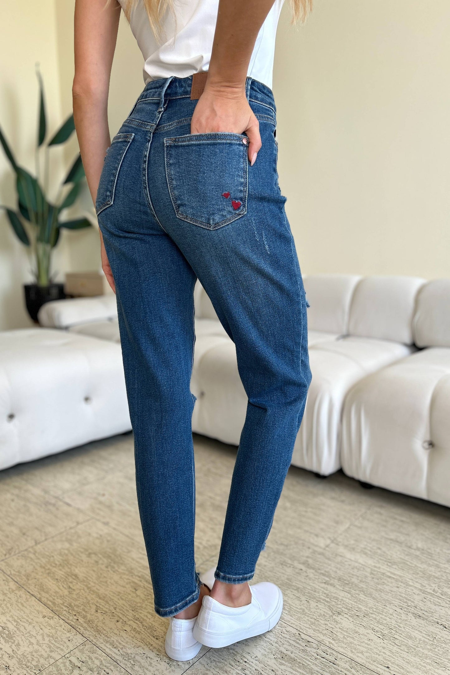 Queen Of Hearts Coin Pocket BF Jeans