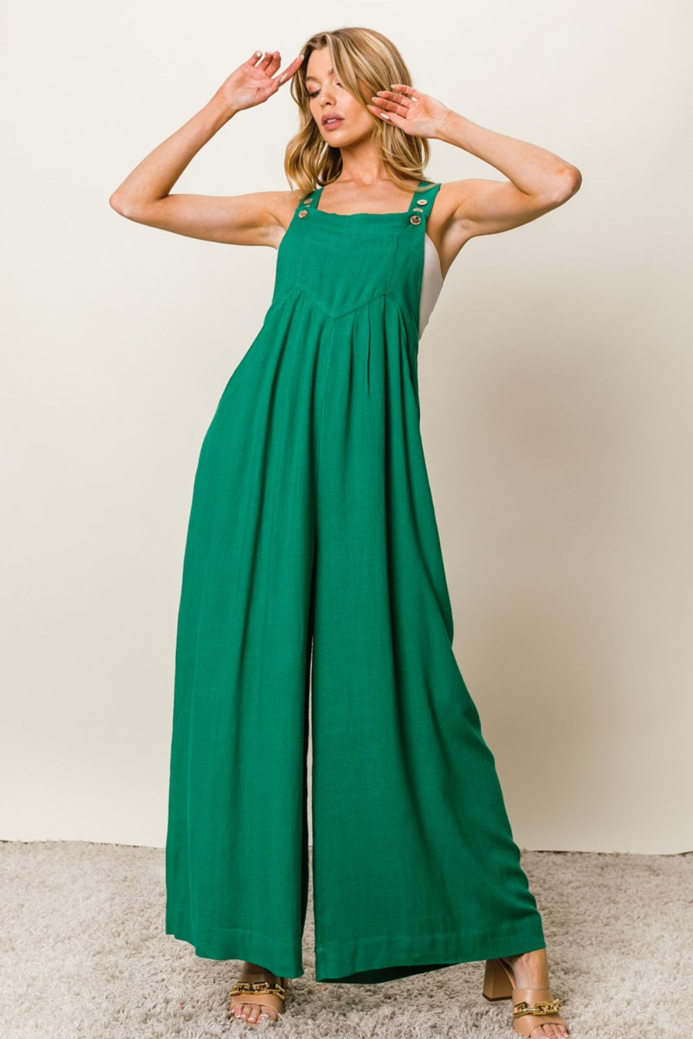 BiBi Sleeveless Wide Leg Jumpsuit