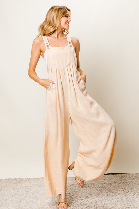 BiBi Sleeveless Wide Leg Jumpsuit