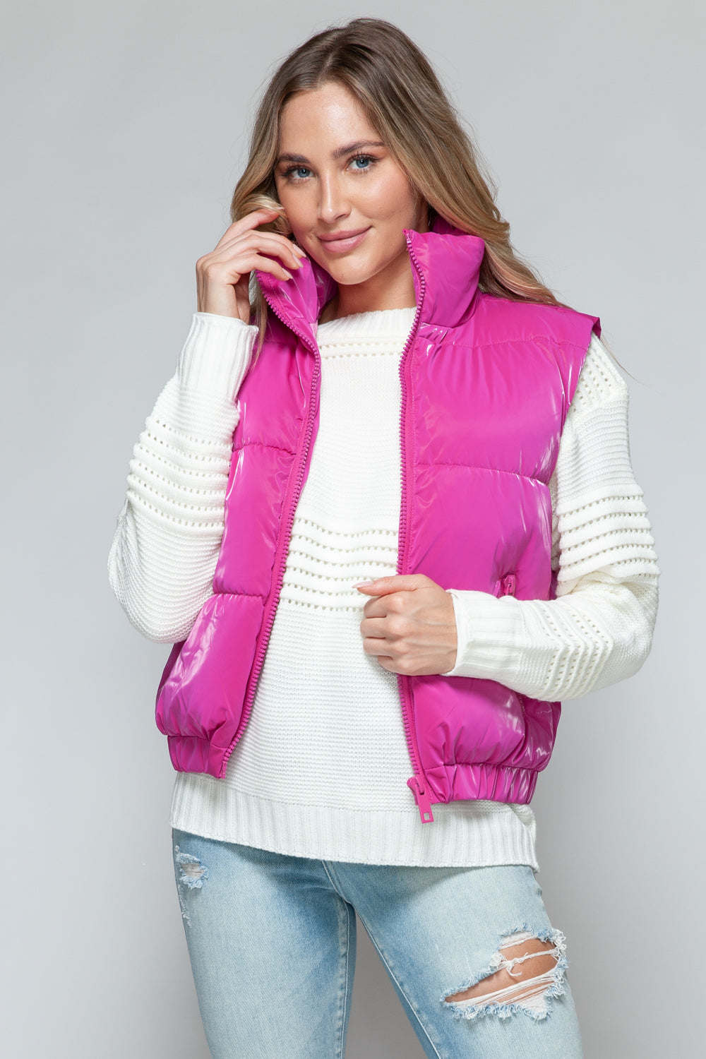 Hot Pink Fine Fur Lining Vest