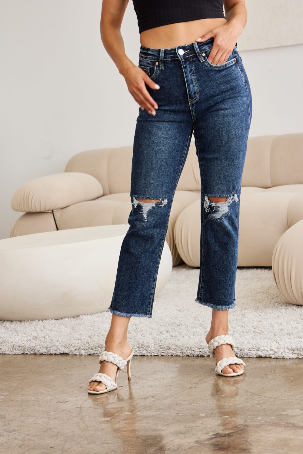 Dylan Tummy Control Distressed Jeans