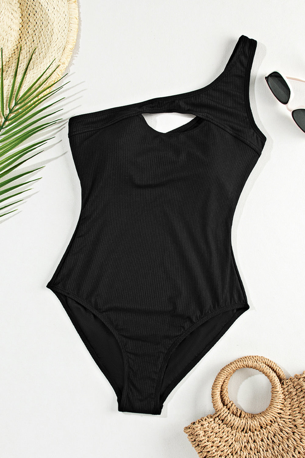 Cutout One Shoulder One-Piece Swimwear