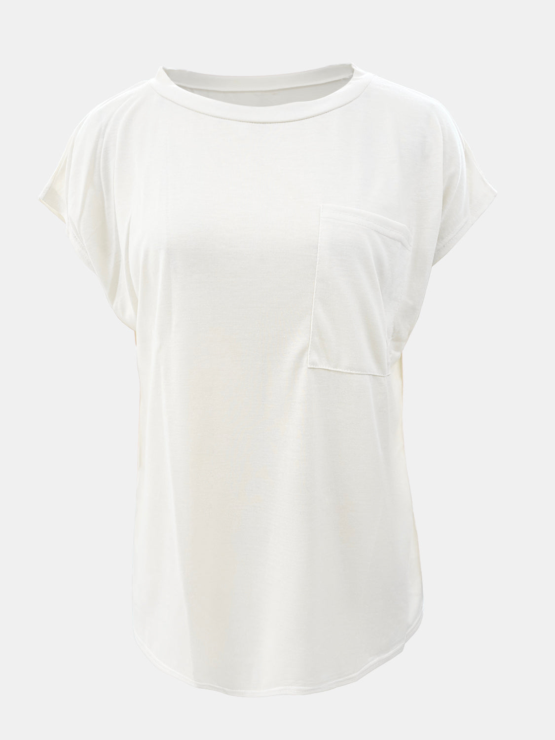 Full Size Round Neck Cap Sleeve T-Shirt