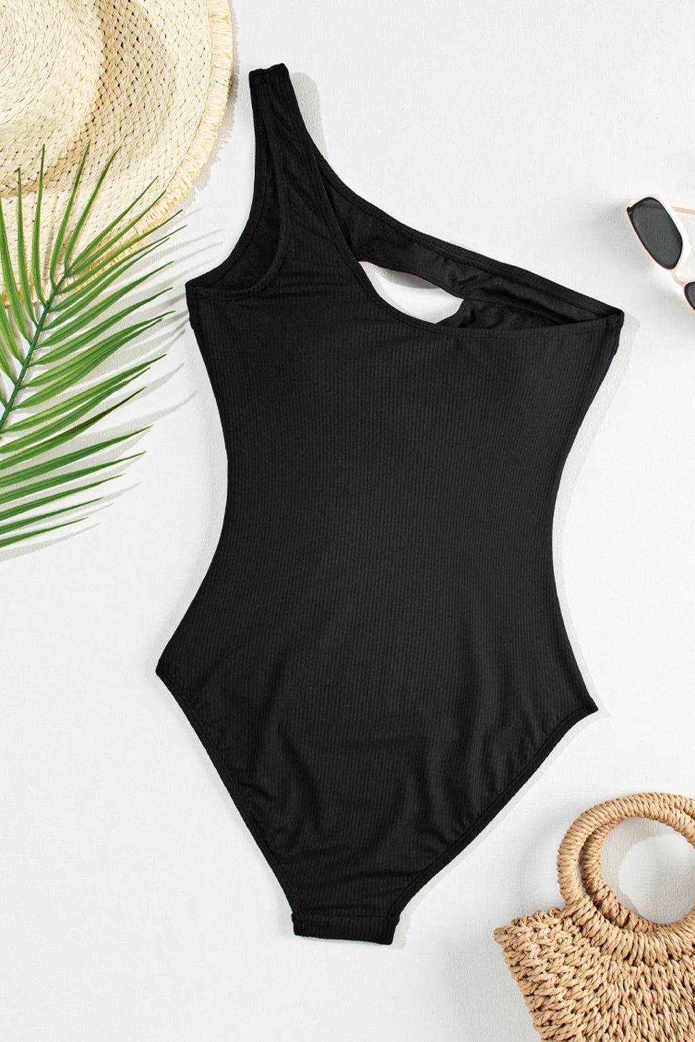 Cutout One Shoulder One-Piece Swimwear