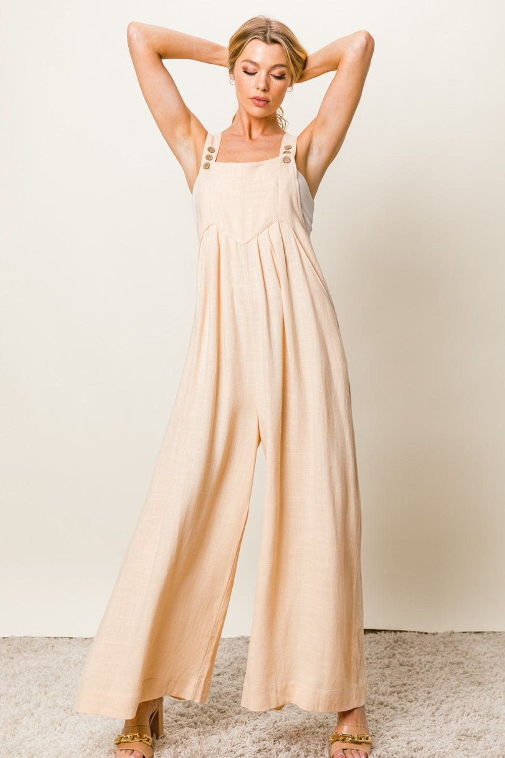 BiBi Sleeveless Wide Leg Jumpsuit