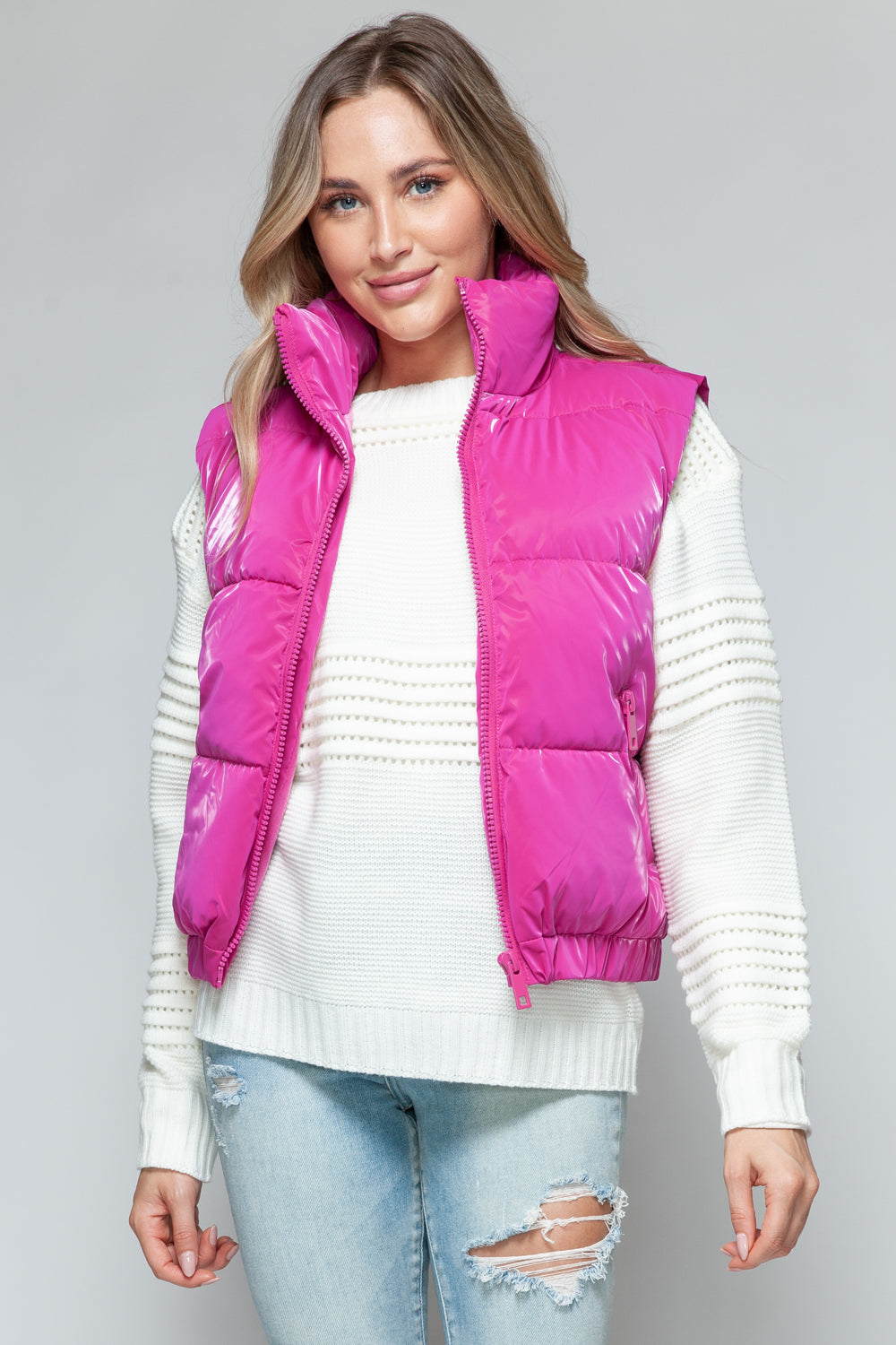 Hot Pink Fine Fur Lining Vest