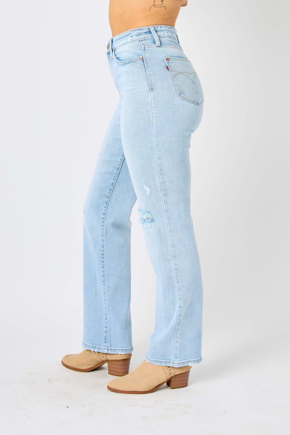 Judy Blue High Waist Distressed Straight Jeans