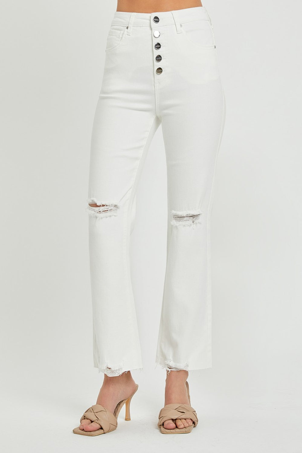 RISEN High Rise Straight Ankle Jeans