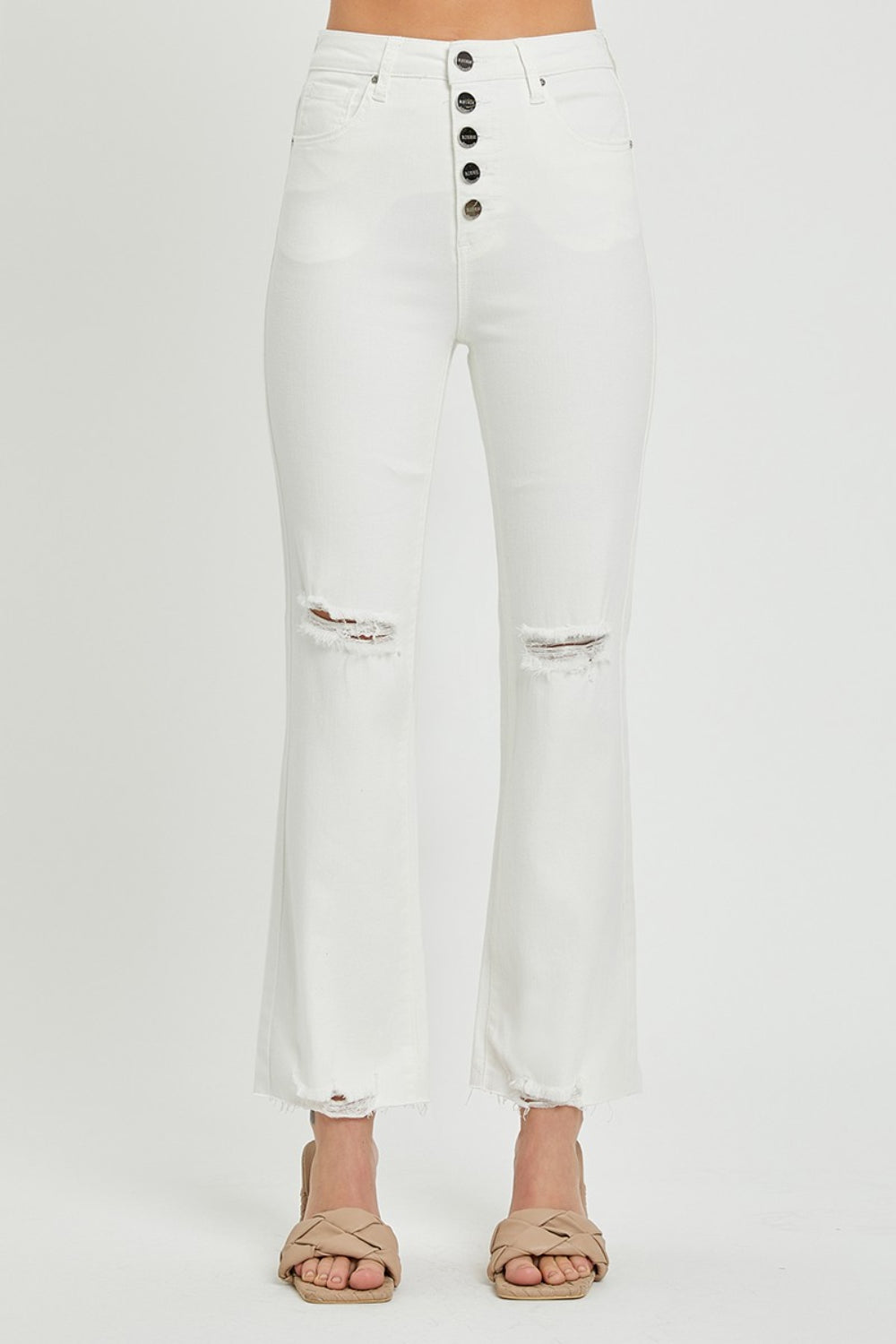 RISEN High Rise Straight Ankle Jeans