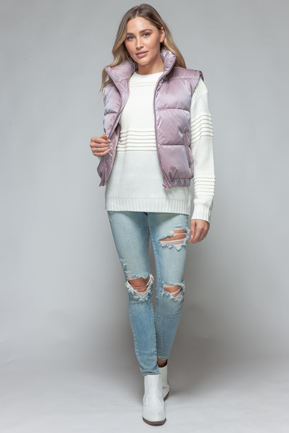 Dark Rose Fine Fur Lining Vest