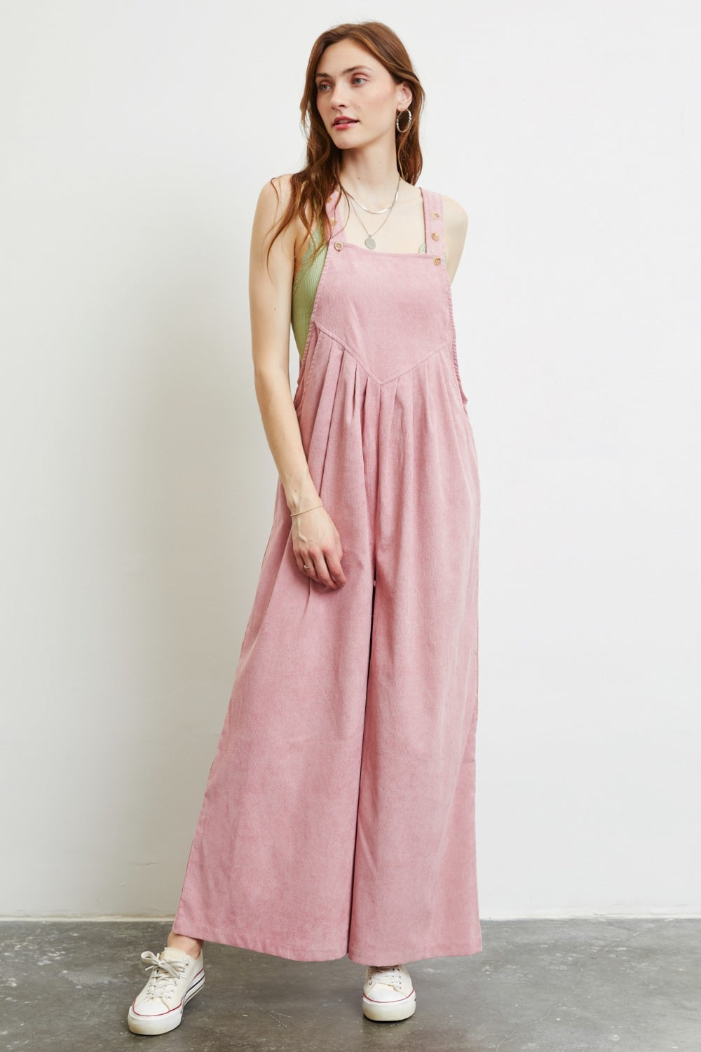 Corduroy Sleeveless Wide-Leg Overall