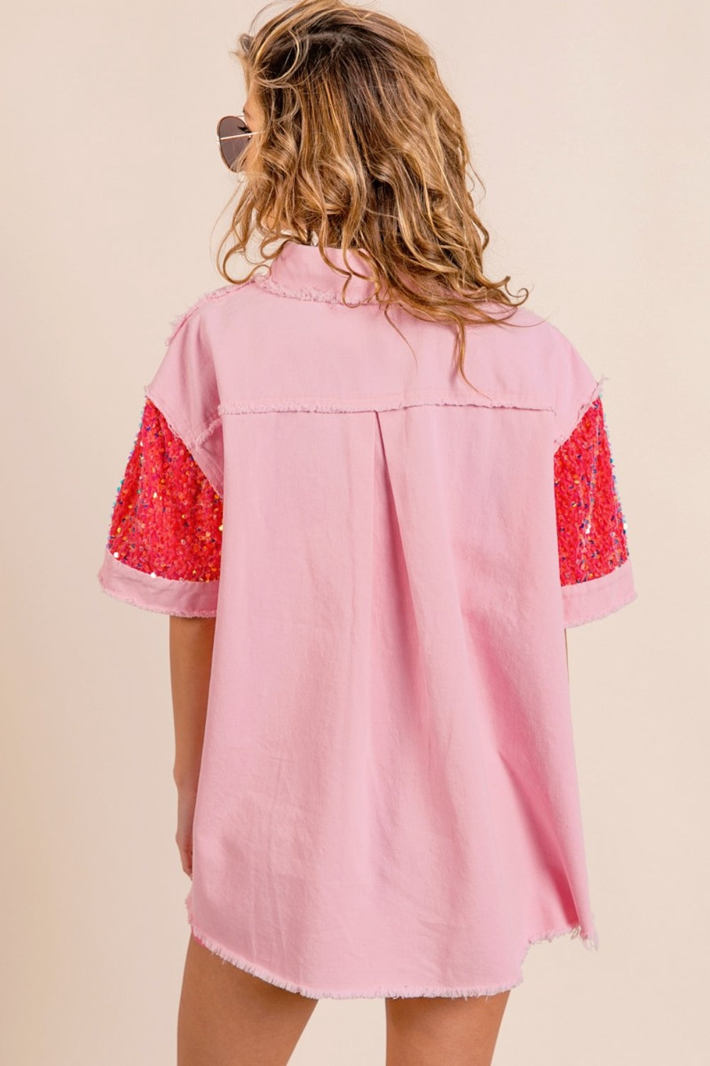 BiBi Sequin Short Sleeve Shirt