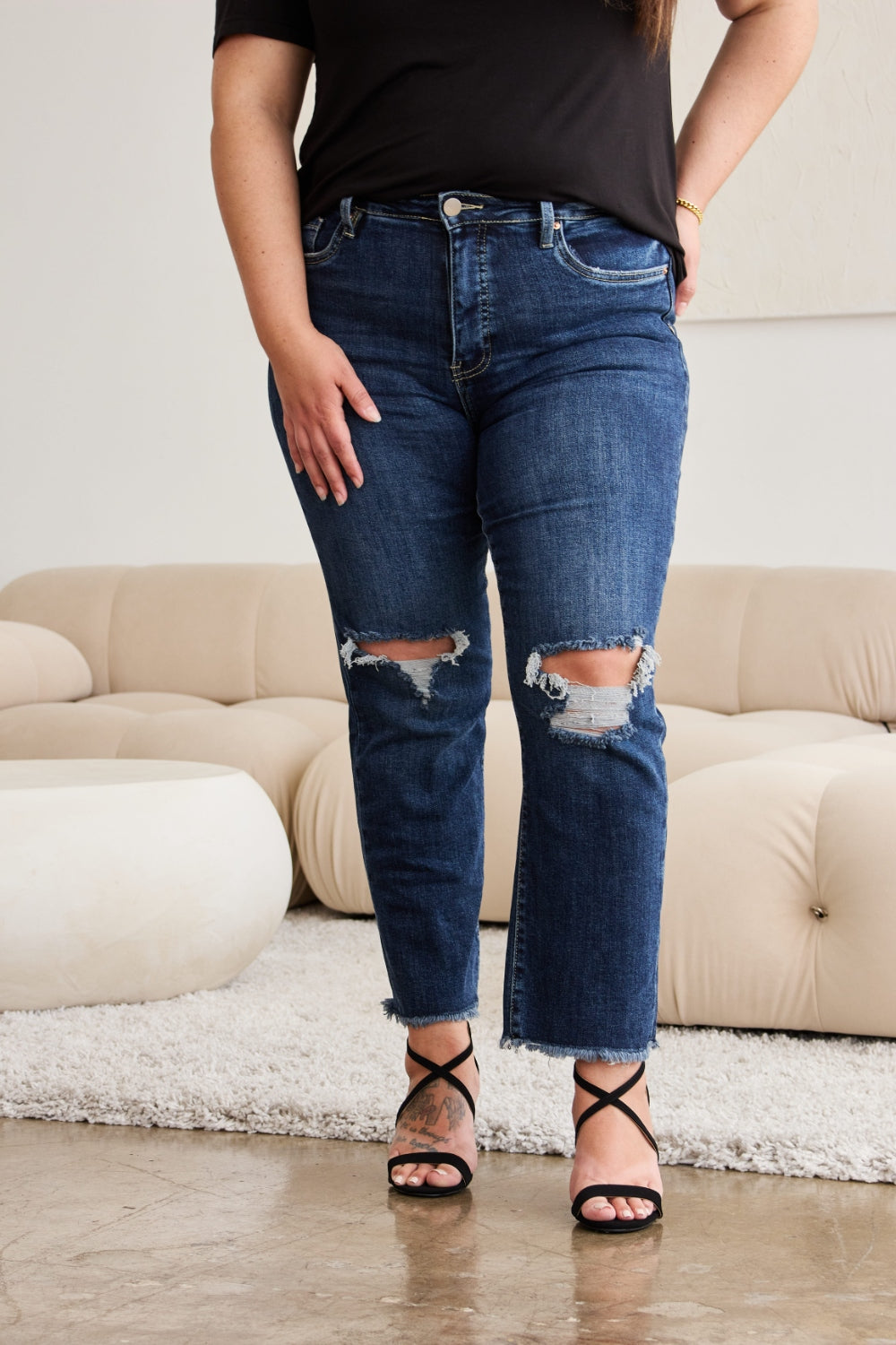 Dylan Tummy Control Distressed Jeans