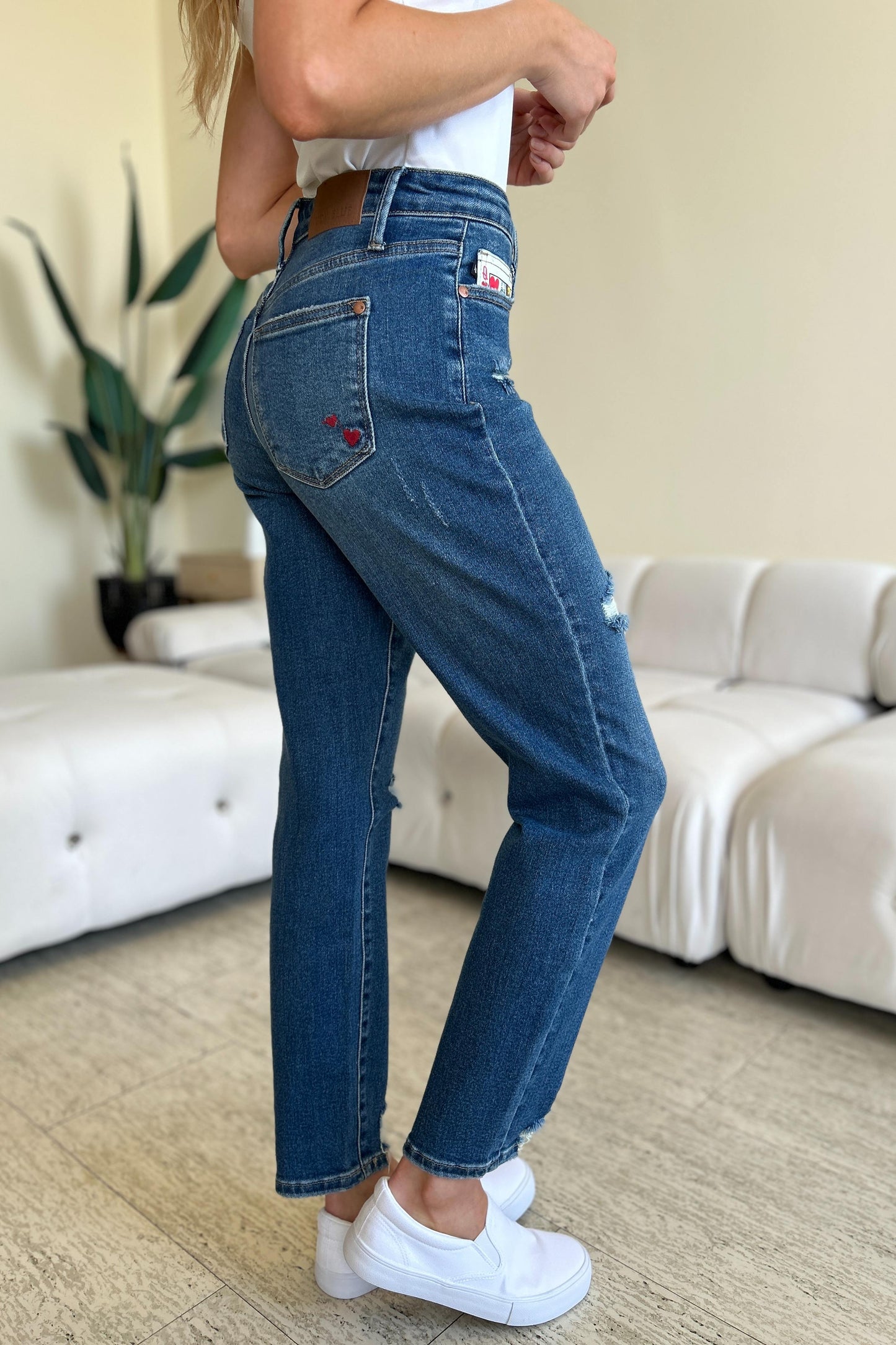 Queen Of Hearts Coin Pocket BF Jeans