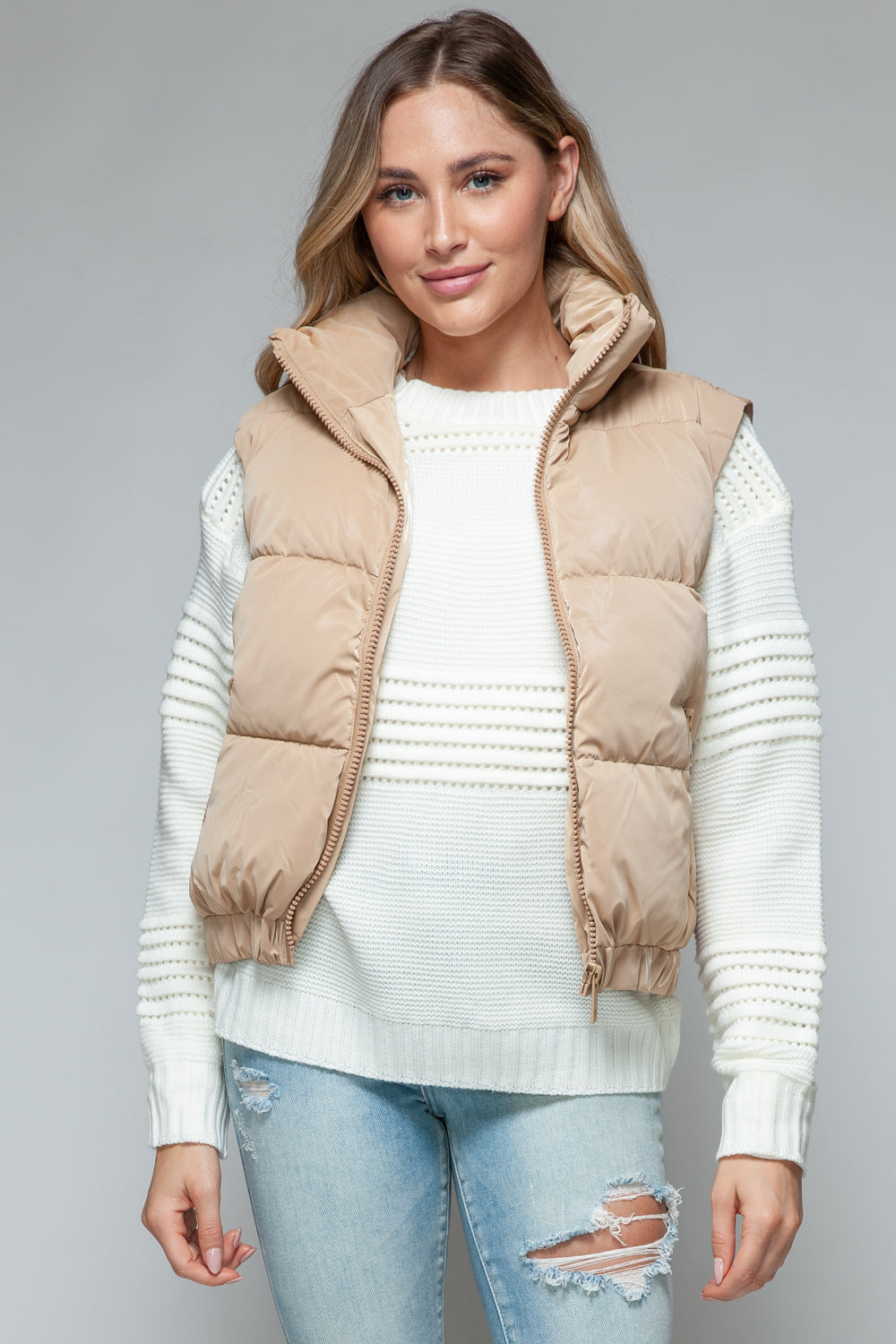 Iced Coffee Fine Fur Lining Vest