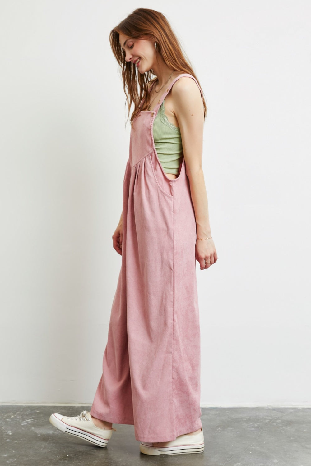 Corduroy Sleeveless Wide-Leg Overall