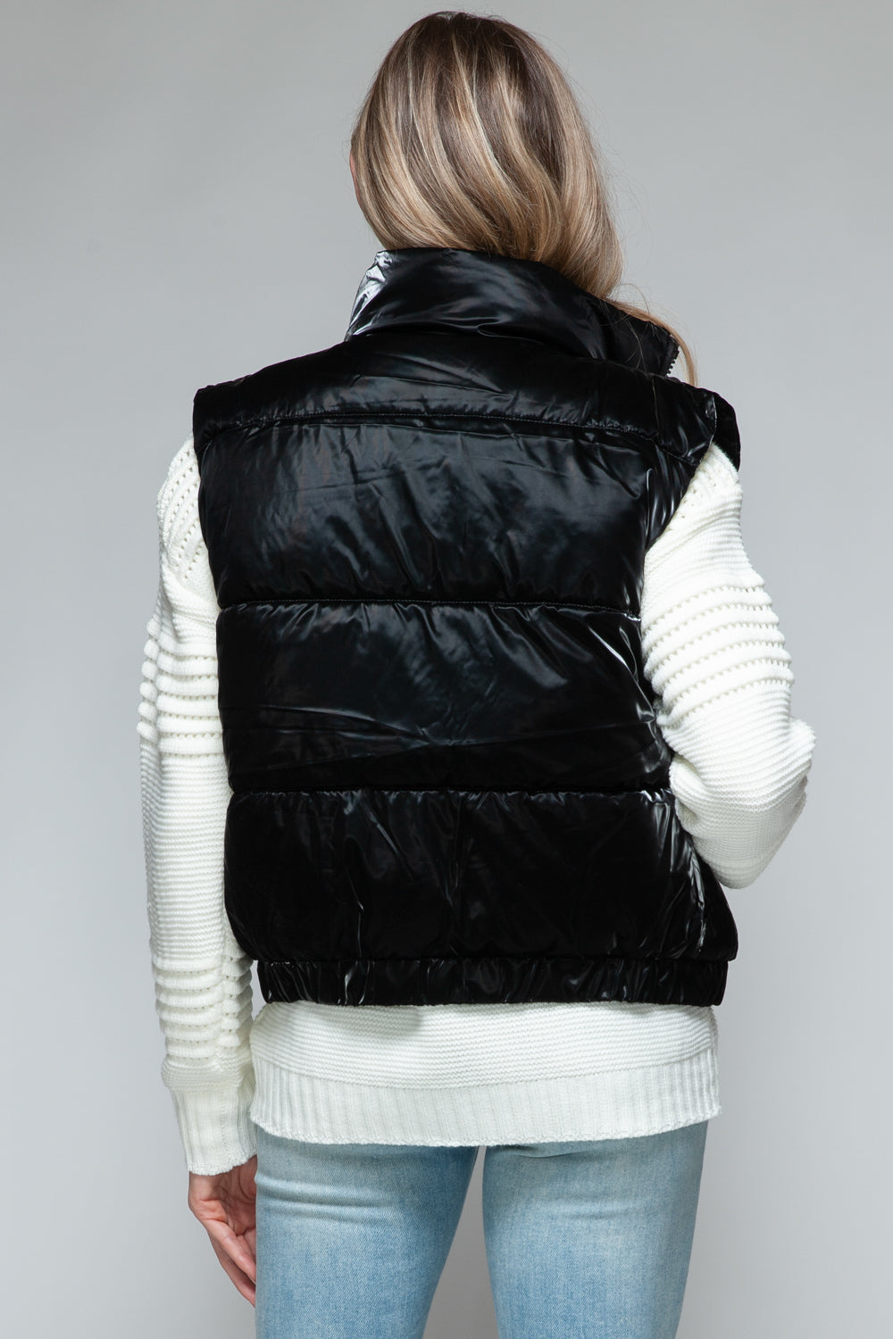 Black Fine Fur Lining Vest