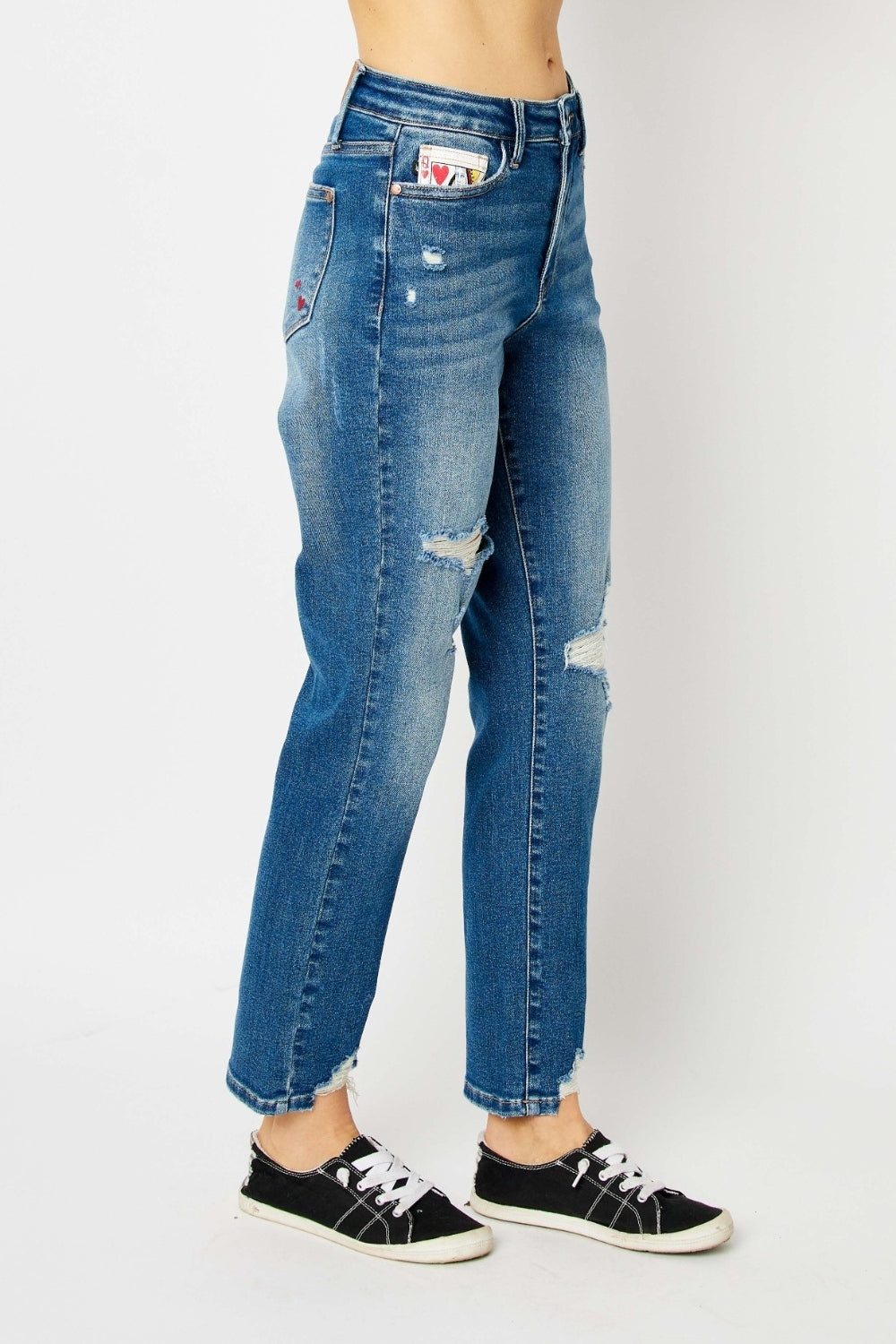 Queen Of Hearts Coin Pocket BF Jeans