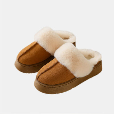 Center-Seam Platform Slippers