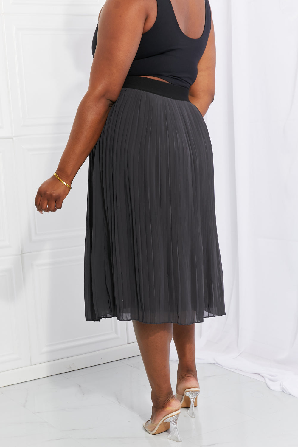 Romantic At Heart Pleated Chiffon Midi Skirt