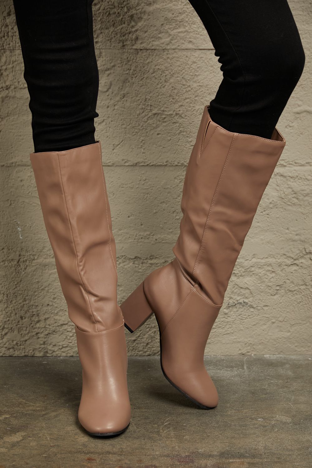 East Corp Block Heel Knee High Boots