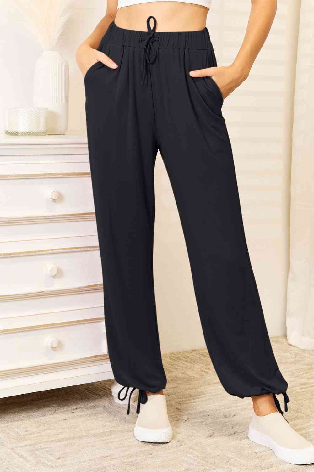 Basic Bae Soft Rayon Drawstring Waist Pants with Pockets