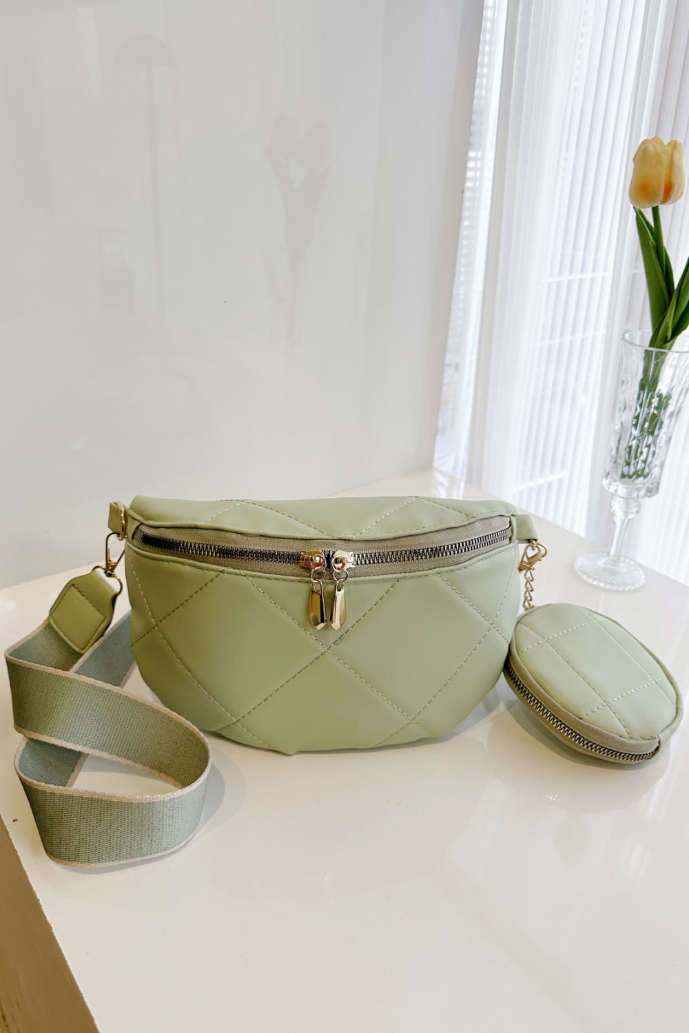 Elegant Essentials Leather Sling Bag with Small Purse