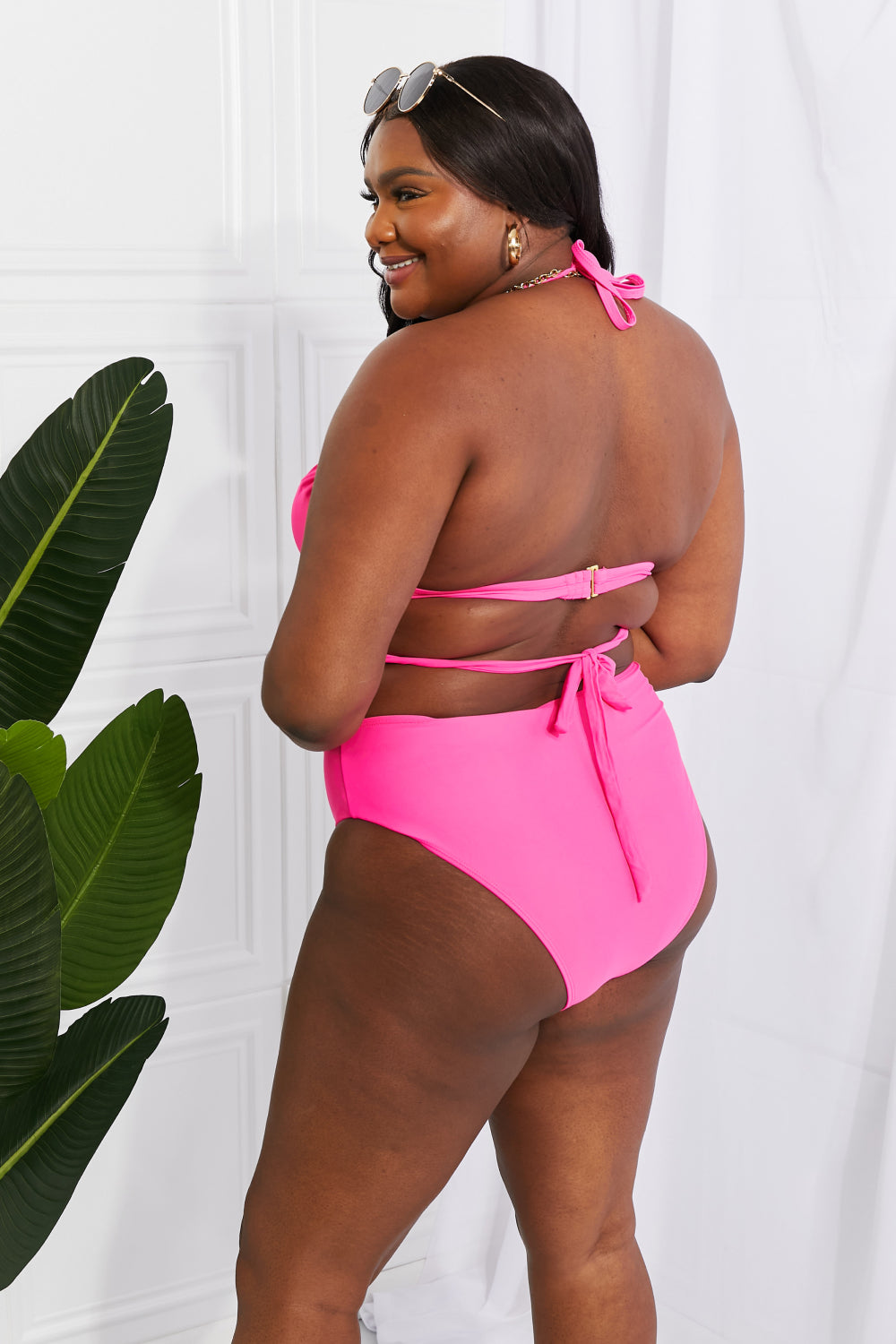 Swim Summer Splash Halter Bikini Set in Pink