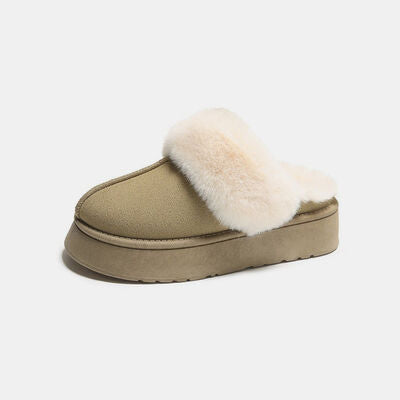 Center-Seam Platform Slippers