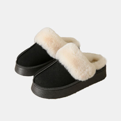 Center-Seam Platform Slippers