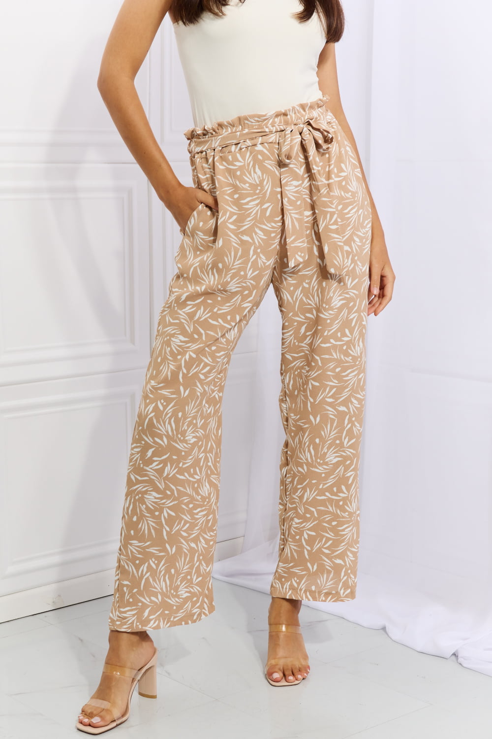 Heimish Geometric Printed Pants in Tan