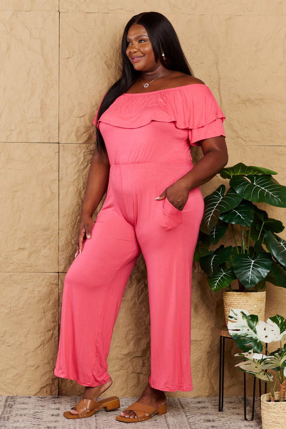 Heimish My Favorite Off-Shoulder Jumpsuit with Pockets