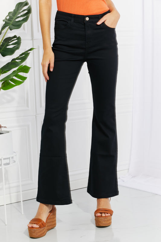 Zenana Clementine High-Rise Bootcut Jeans in Black