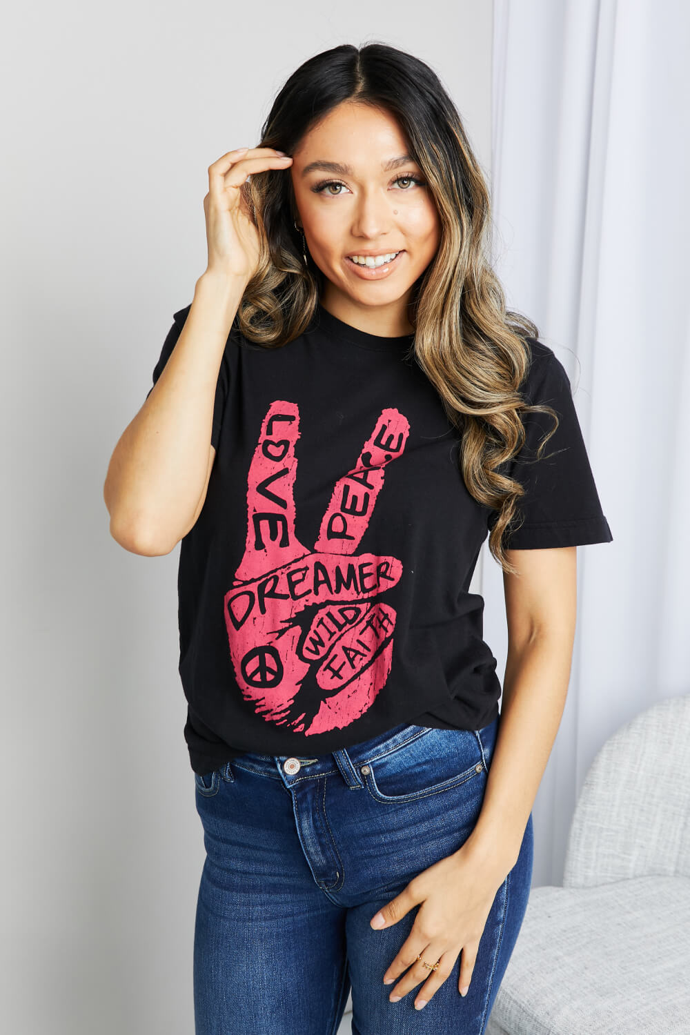 Peace & Love Graphic Tunic T-Shirt