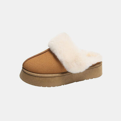 Center-Seam Platform Slippers