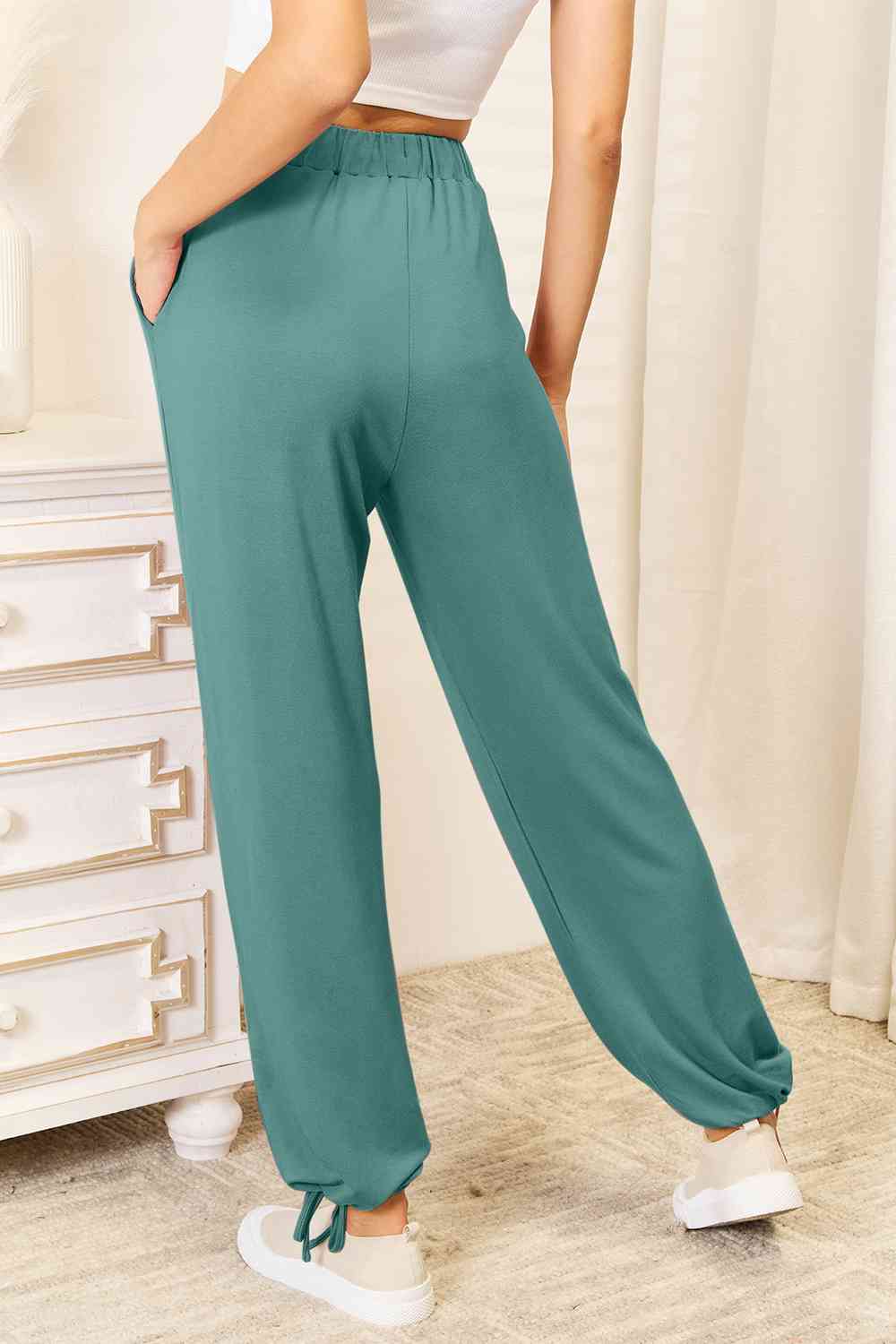 Basic Bae Soft Rayon Drawstring Waist Pants with Pockets