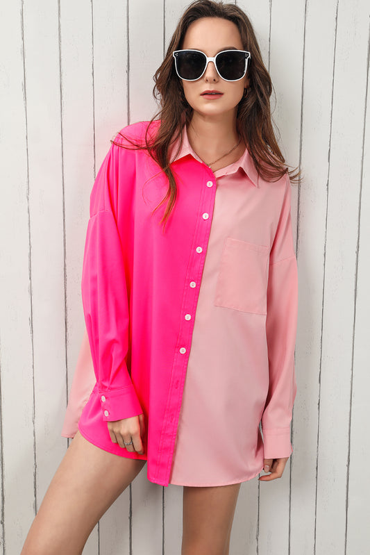 Double Take Collared Longline Shirt