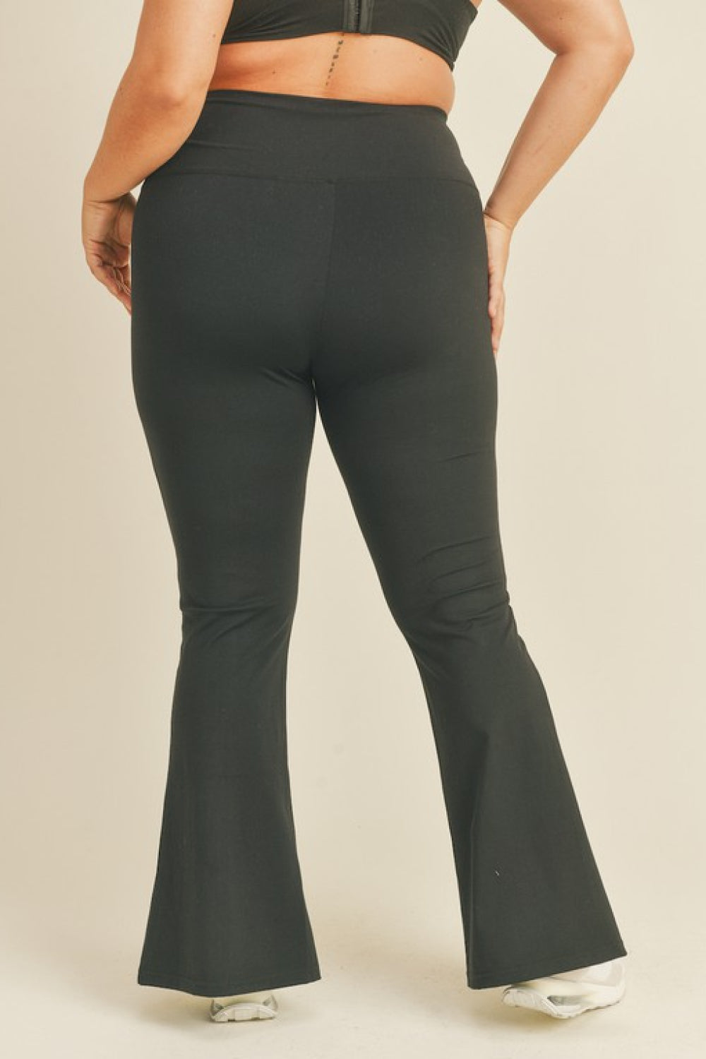 Kimberly C Slit Flare Leg Pants in Black