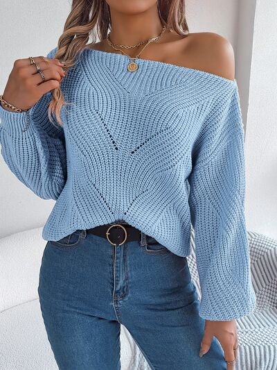 Openwork Long Sleeve Sweater