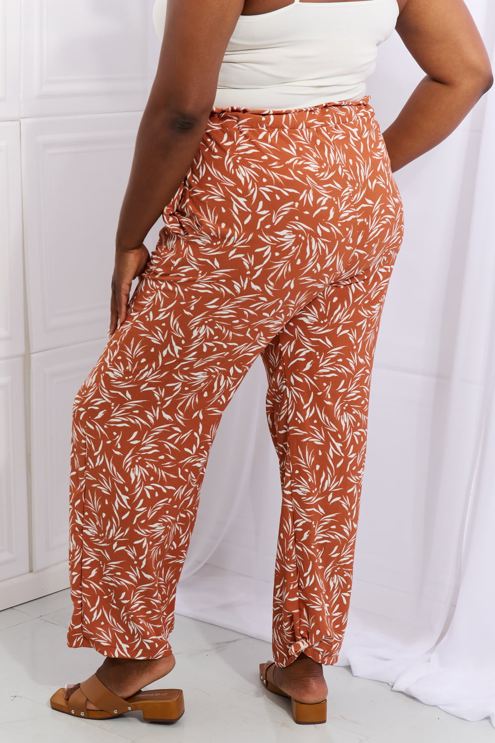 Heimish Geometric Printed Pants in Red Orange