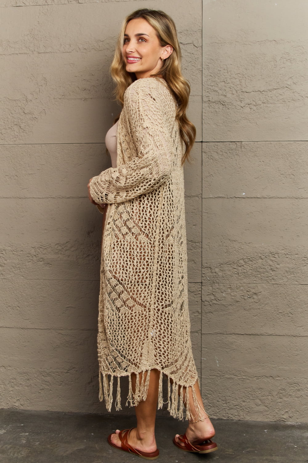 Boho Chic Western Knit Fringe Cardigan