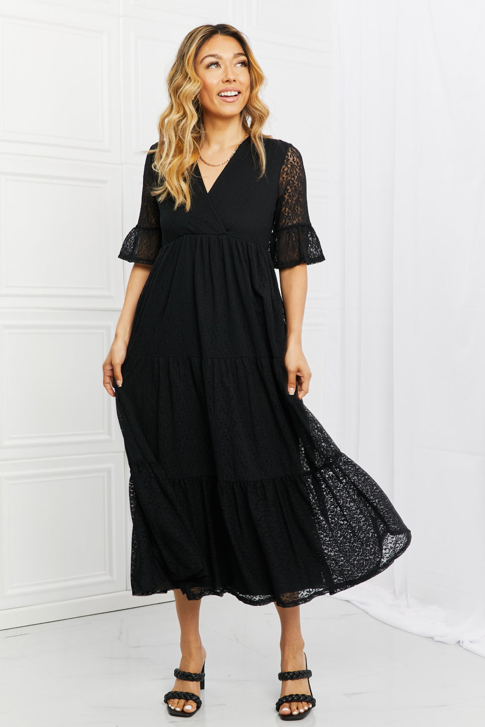 P & Rose Lovely Lace Tiered Dress