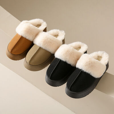 Center-Seam Platform Slippers