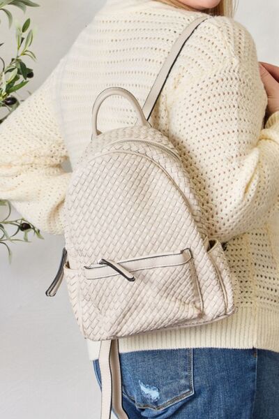 Leather Woven Backpack