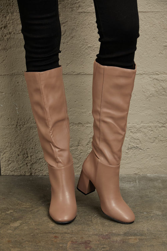 East Corp Block Heel Knee High Boots