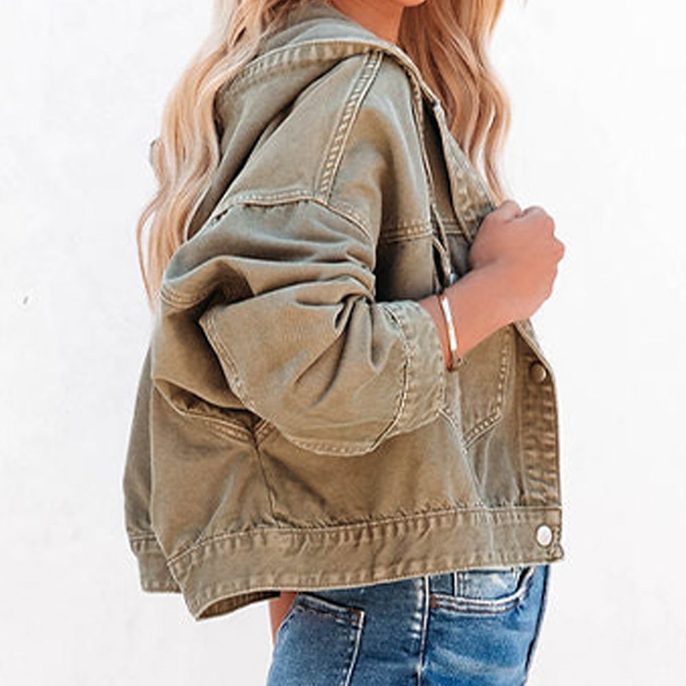 Hooded Dropped Shoulder Denim Jacket