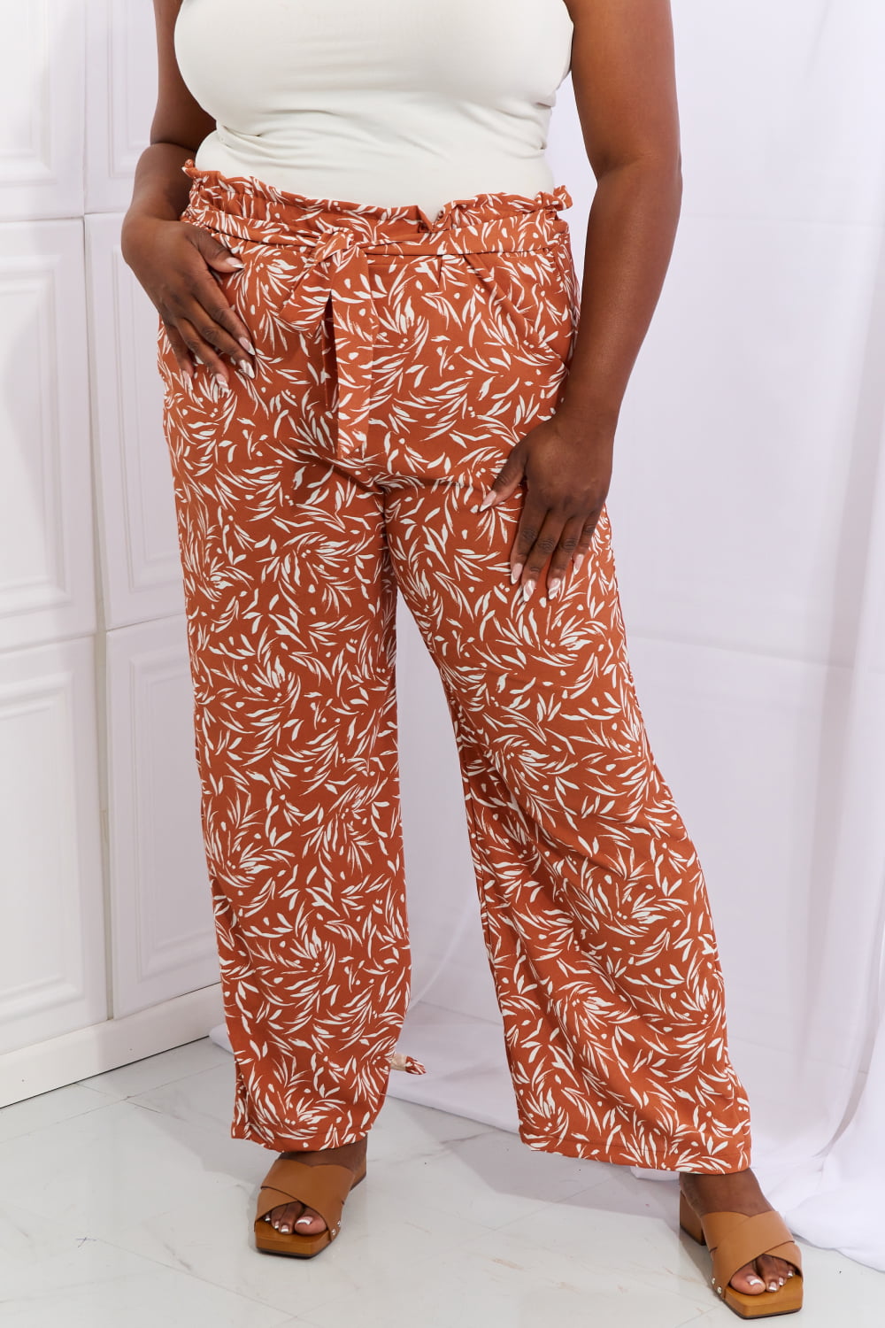 Heimish Geometric Printed Pants in Red Orange